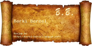 Berki Bercel névjegykártya